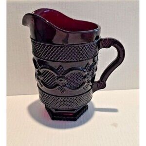 Avon Cape Cod Collection Ruby Red Pitcher with Original Box Vintage